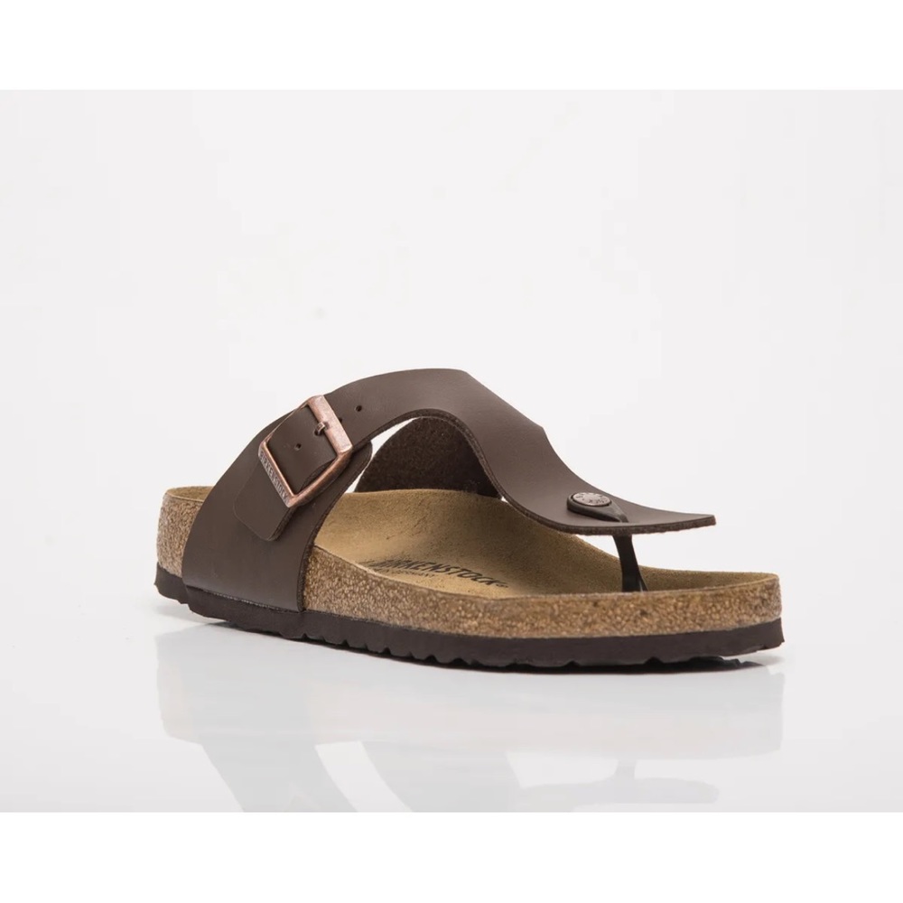 Birkenstock Ramses Bf Toe Thong Cork Footbed In Dark Brown & Black Size US 10